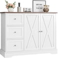 thumbnail image 6 of Buffet Cabinet with Storage, Coffee Bar Cabinet with 3 Drawers, Sideboard for Kitchen Dining Living Room, White, 6 of 7