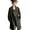 Black XXL, variant on Women Jacket Turn-down Collar Long Sleeves Button-down Windbreaker Loose Pockets Mid Length Outdoor Travel Commuting Overcoat
