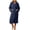 Blue, variant on MGDXOX Women Cable Knit Fuzzy Hooded Bath Robe, Soft Fluffy Mid Length Loungewear Robe with Pockets & Self Tie Belt, Cozy Warm Sleep Robe for Shower Spa All Seasons Pink L