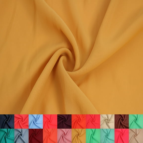58" Wide Hi Multi Chiffon Washed Fabric by the Yard - 70GSM Lightweight, Breathable, Anti-Wrinkle, Non-Stretched - Great for Apparel, Drapes, Home Decor, DIY.