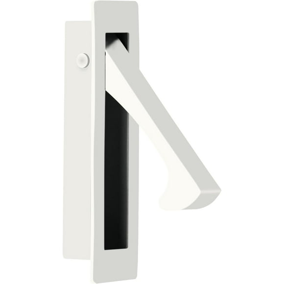 Poignée de Porte à Poches Encastrée, Poignée de Porte Cachée, Matériel de Poche Moderne pour Porte Coulissante, Taille : 80x22x16mm, Acier Inoxydable 304 (Blanc, Lot de 1)