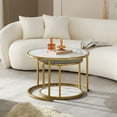 thumbnail image 6 of Semiocthome Modern Coffee Tables,Nesting End Table Set of 2,Wood Top Side Table for Living Room,White, 6 of 12
