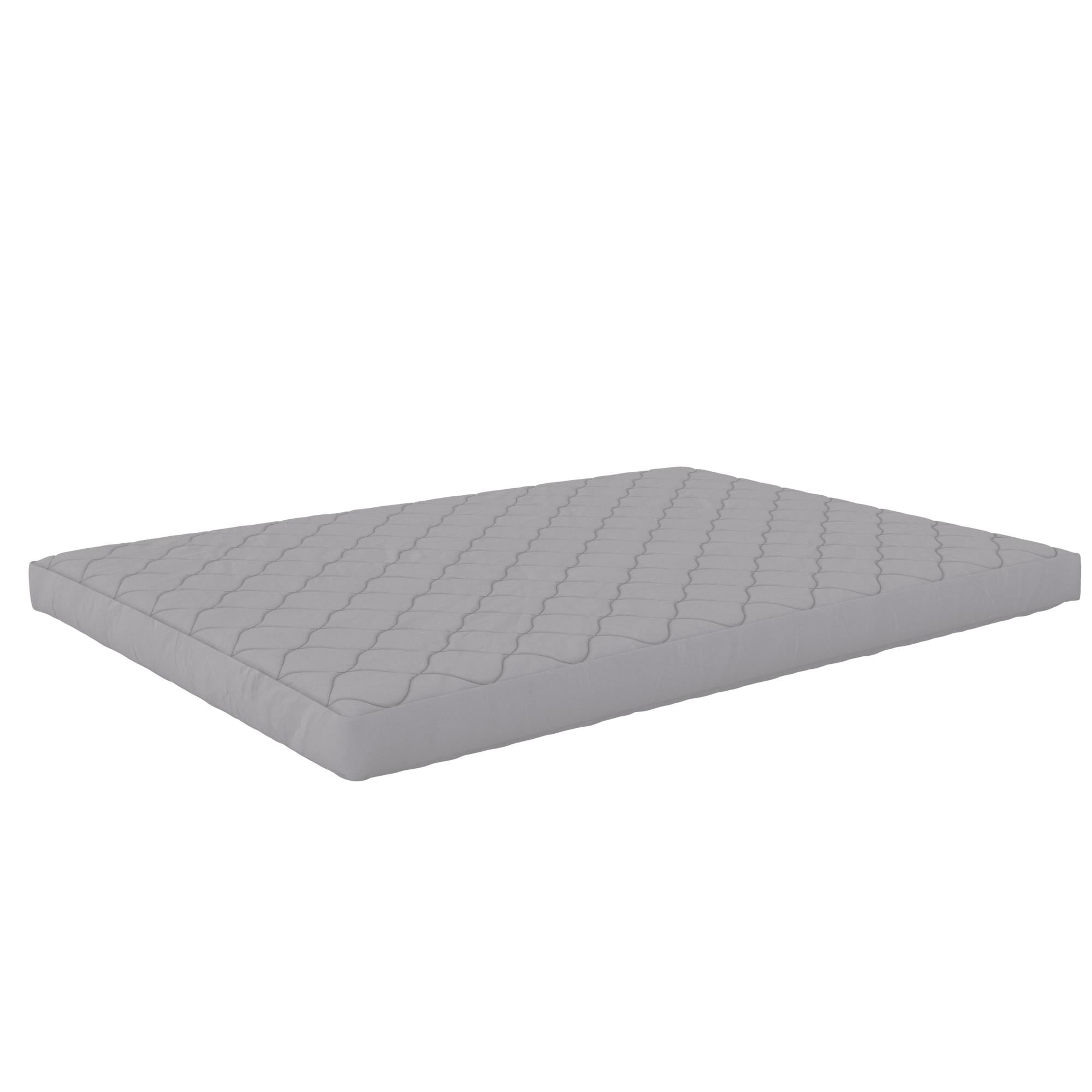 DHP Value 6 Inch Thermobonded Polyester Filled Quilted Top Bunk Bed Mattress, Full, Gray