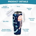 thumbnail image 2 of Yayeee 40oz Double-Wall Insulated Stainless Steel Tumbler with Handle Bottle, Blue Anchor, 2 of 8