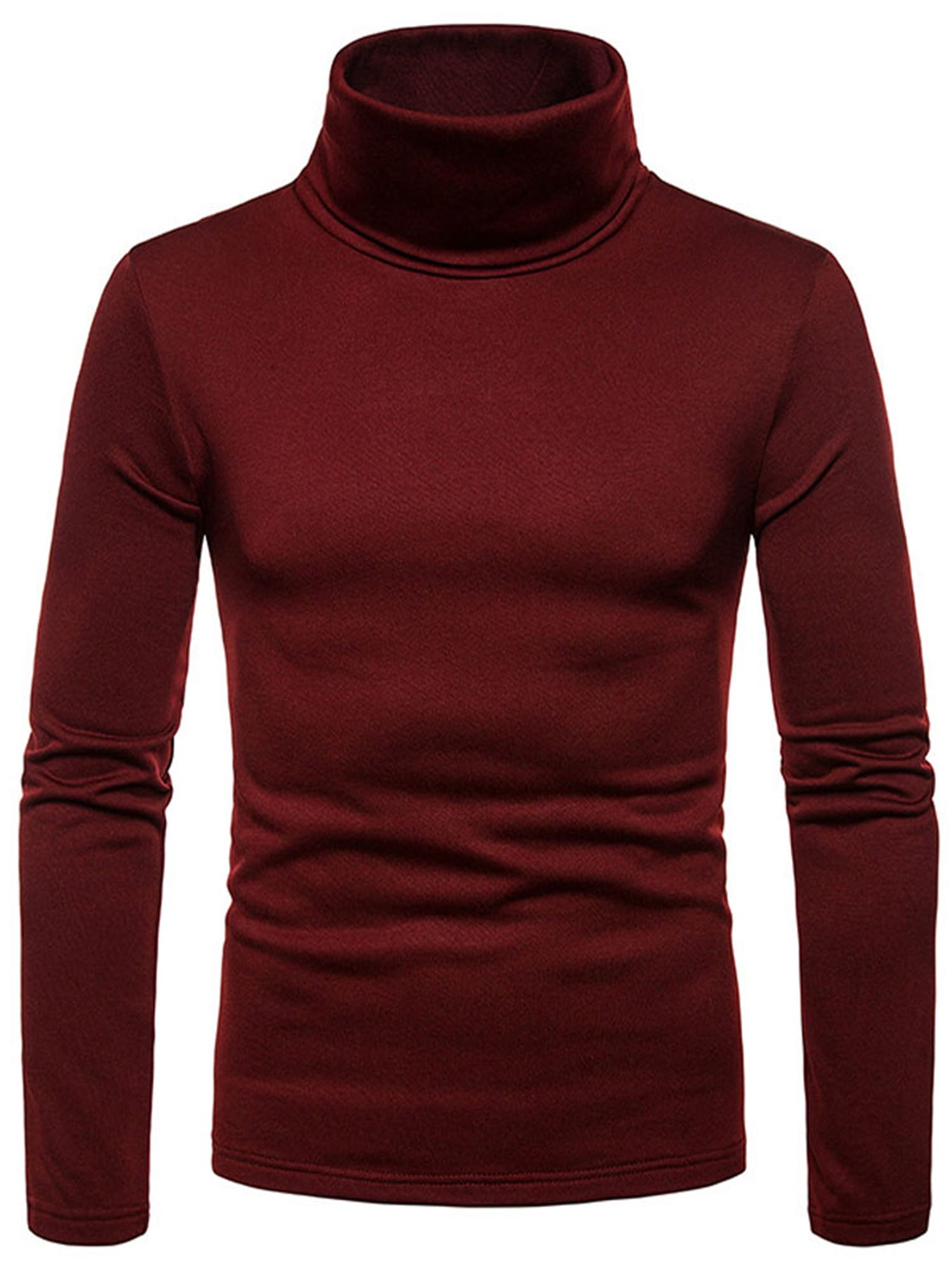 mens red roll neck