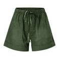 thumbnail image 6 of Summer Savings Clearance! Zanvin Shorts for Women Casual Elastic Waist Shorts with Pockets Comfy Drawstring Splice Loose Pants, Army Green, S, 6 of 7