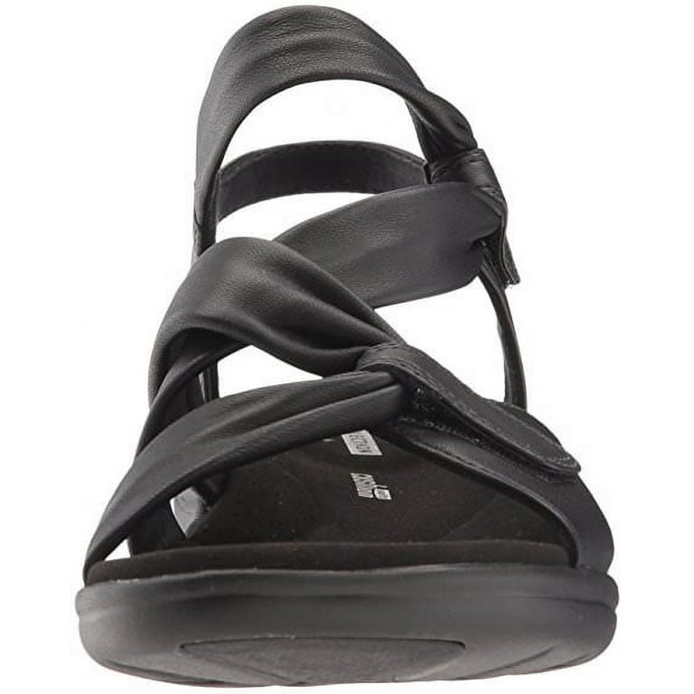 Clarks SAYLIE MOON Womens Black Leather Open Toe Sandals Walmart