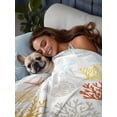 thumbnail image 3 of Orange Yellow Coastal Full Size Flat Sheet, Wrinkleproof & Fadeproof Cooling Flat Bed Sheet Only, Nautical Summer Beach Coral Sea Turtle Breathable Soft Bedding Top Sheets 81 x 96 Inches, 3 of 8