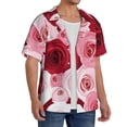 thumbnail image 2 of Goofa Rose Printed Men's Casual Short-sleeved Shirt,Lightweight Breathable Button-down,Summer Casual men's top,Versatile Fashion shirt-Small, 2 of 7