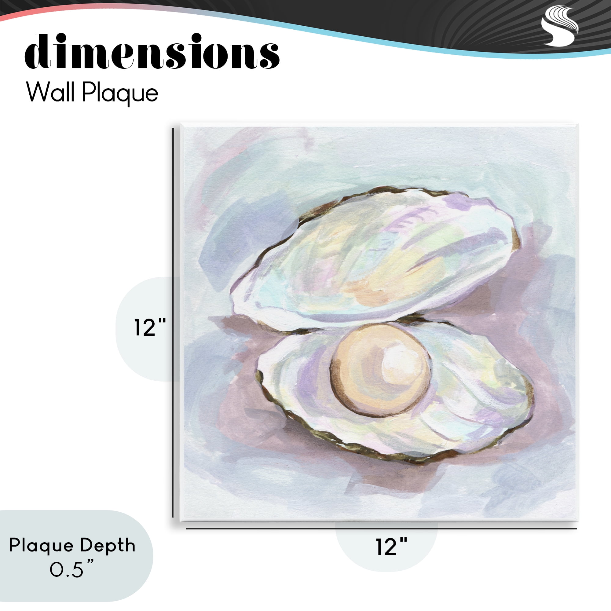 Stupell Industries Silent Opal Clam Pearl Wall Plaque Art, design by Melissa Wang