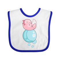Inktastic Cute Axolotl Sitting on a Bubble Boys or Girls Baby Bib