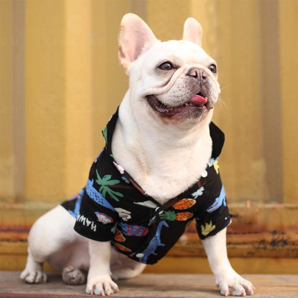 2 Pieces Dog Hawaiian Shirt Dog Shirt for Small Dogs Dog Shirts for Medium Dogs Boy Dog Clothes Dog T Shirt Cat Outfit for Dachshund Chihuahua Costume Puppy Dog Apparel Large