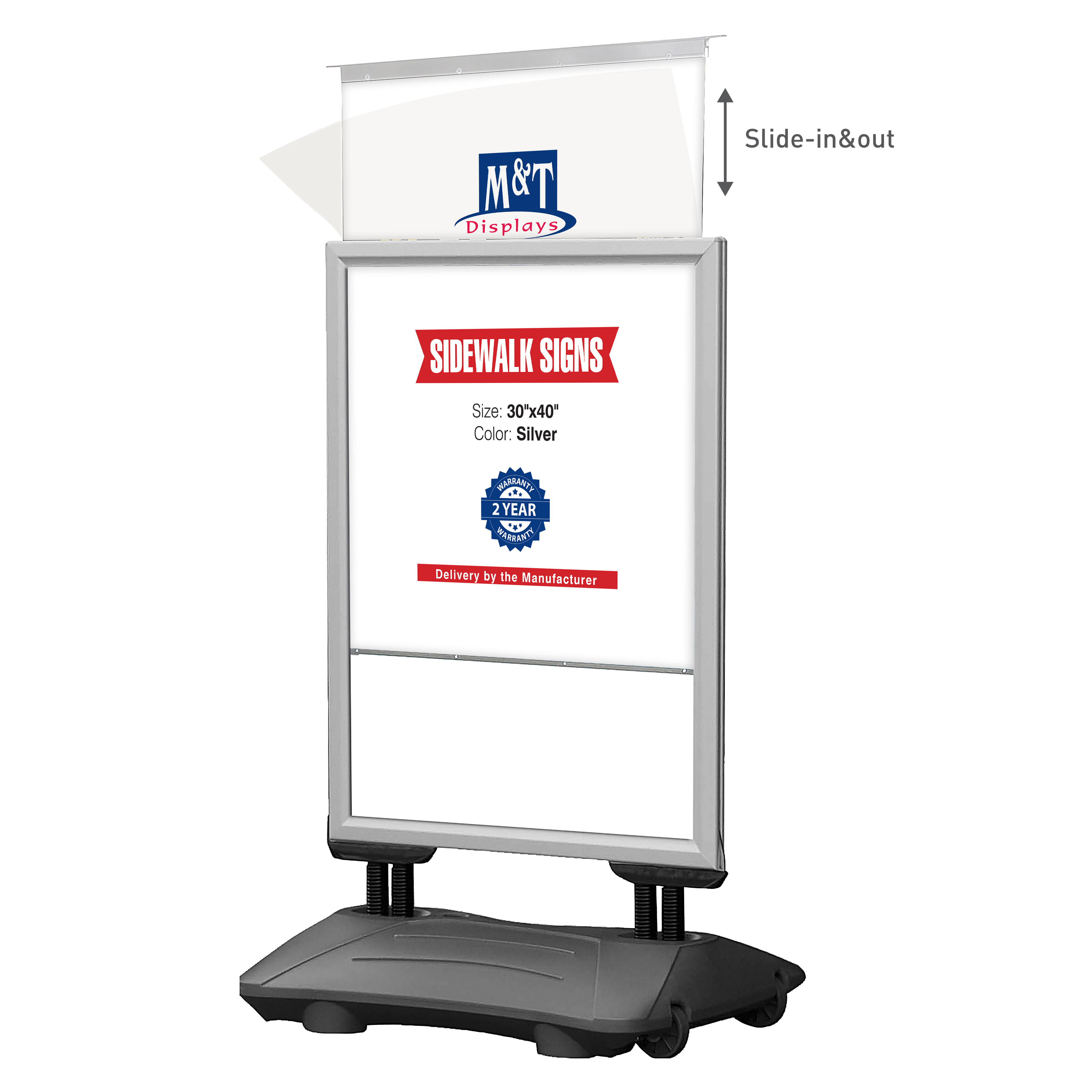 24x36 Sign Holder M&T Displays WindPro Outdoor Sidewalk Sign - 24x36 ...