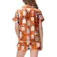 thumbnail image 5 of NIEWTR Girls' Pajamas Kids Toddler Summer Cartoon Print Short Sleeve Shorts Sleepwear Outfits Halloween Pajamas, 5 of 5