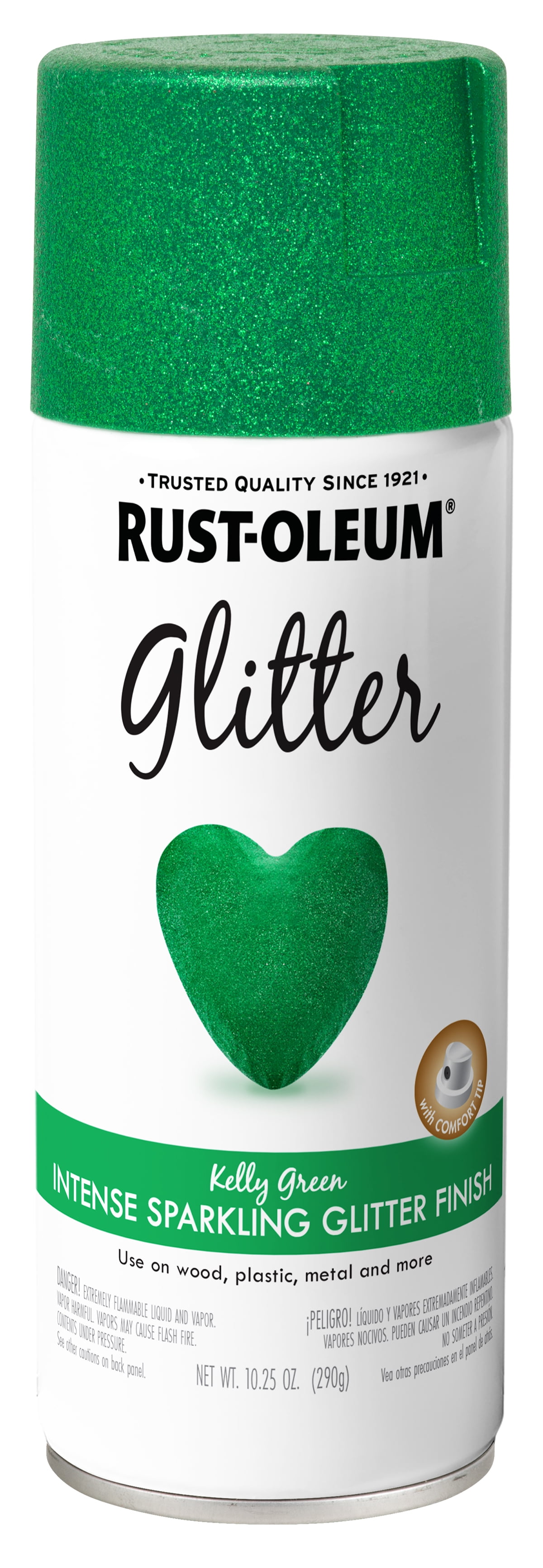 Rust-Oleum 277781 Specialty Glitter Spray Paint Kelly Green Textured 61.5 oz Spray Paint, 6 Pieces 6 Pack