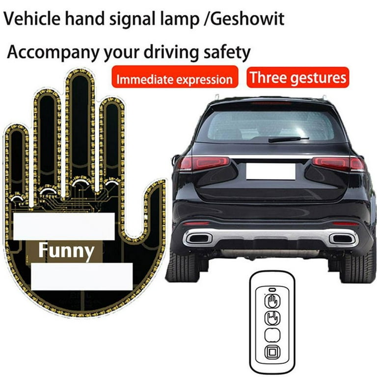 Give Funny Middle-Gesture Fun Finger Light w/Remote Give-the Love&Bird Car  Signs 