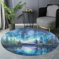 thumbnail image 6 of Circle Area Rug, Aurora Borealis21 Washable Non-Slip Floor Carpet, Soft Rug for Living Room Bedroom Decor 31 Inch, 6 of 6