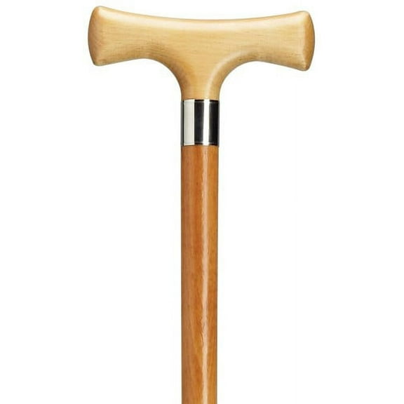 Walking Cane Lady's T Handle Cane Scorched Stain Wood Cane