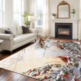 thumbnail image 2 of 5'x7' Area Rugs, Christmas Indoor Outdoor Area Rug for Living Room Bedroom, Xmas Birds Berry Botanical Snowflake Washable Bathroom Rugs Kitchen Floor Carpet Mats Home Decor Aesthetic, 2 of 8