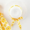 thumbnail image 4 of Fshinging Toddler Girls Dresses Summer Big Bowknot Sleeveless Floral Print Princess With Straw Hat Beach Vacation Sundress Size 6-12 Months, 4 of 5