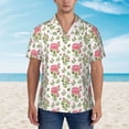 thumbnail image 4 of Uemuo Rose Flowers Printed Regular Fit Short Sleeve Casual Hawaiian Shirt for Men,Aloha shirt,Tropical shirt,Floral print shirt,Vacation Beach shirt-XX-Large, 4 of 8