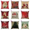 thumbnail image 3 of mmirethe Christmas Cotton Linen Pillow Case Snowman Santa Printing Bed Home Decor Cushion Cover Shell Christmas Decor, 3 of 8