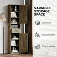 thumbnail image 4 of Ktaxon 69" H Narrow Bathroom Cabinet with 2 Barn Doors 1 Drawer, Adjustable Shelves for Bathroom Entryway Kitchen, Retro Gray, 4 of 7