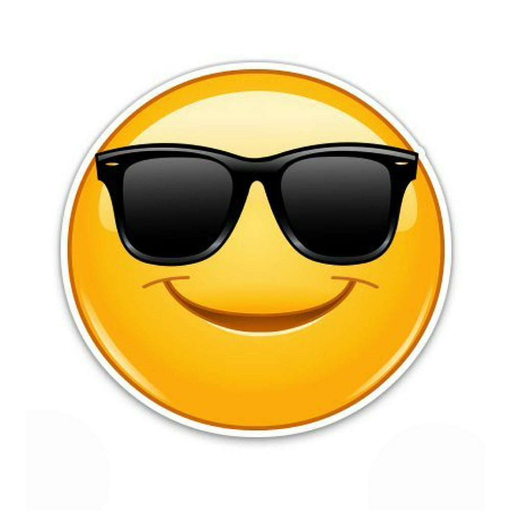Cool Dude Emoji Vinyl Sticker Waterproof Decal Sticker 5" Walmart