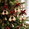 thumbnail image 5 of Qjidjing Christmas Tree Ornaments, Xmas Hanging Wind Chime Pendants with Red Bow, for Xmas Tree, Front Door, Car Interior Decor, 5 of 6