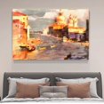 thumbnail image 2 of Póster de lienzo con el río que pasa por la ciudad, decoración de dormitorio, paisaje deportivo, decoración de oficina, regalo, estilo marco, 12 x 18 pulgadas (30 x 45 cm), 2 of 8