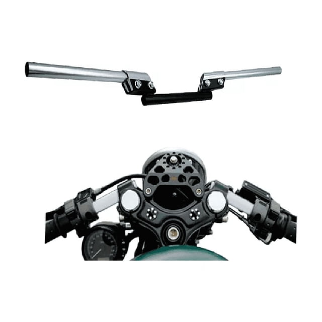Manubrio Deportivo Moto Metálico Universal Posiciones 3 Pzs PLATA