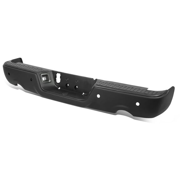 DNA Motoring RBUM-DR09-03-BK For 2009-2019 Dodge Ram 1500 Black Steel Rear Bumper With Dual Exhaust Sensor Holes