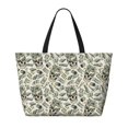 thumbnail image 2 of Daiia Skull with Cash Beach Travel Bag - Water-Resistant Beach Bag, Lightweight Tote with 7 Pockets for Women and Men - Gym,Pool,Camping,Reusable Grocery Bag, 2 of 7