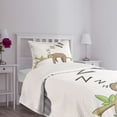 thumbnail image 3 of Ambesonne Sloth Quilted Bedspread Set 2 Pcs, Arboreal Mammal Sleeping, Twin Size, Grey Green Brown, 3 of 5