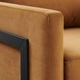 thumbnail image 6 of Posse Performance Velvet Accent Chair Black Cognac, 6 of 8