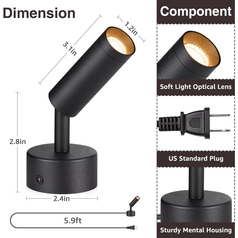 2-Pack Zoomable LED Spot Lights – RGB Color, Remote Control, Timer & Dimmer, Indoor Uplight For Art, Plants & Accent Decor 2-Pack Zoomable LED Spot Lights – RGB Color, Remote Control, Timer & Dimmer, Indoor Uplight For Art, Plants & Accent Decor