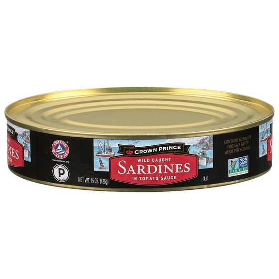 Crown Prince Sardines in Tomato Sauce, 15 oz Can