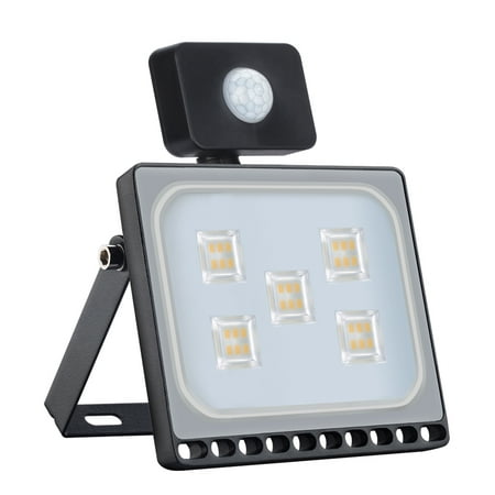 Flood Light for Outdoors, 30W Ultraslim Outdoor LED Flood Light Play Grounds with PIR Motion Sensor, Warm White Outdoor Lighting Fixtures 110V for Home Yard,