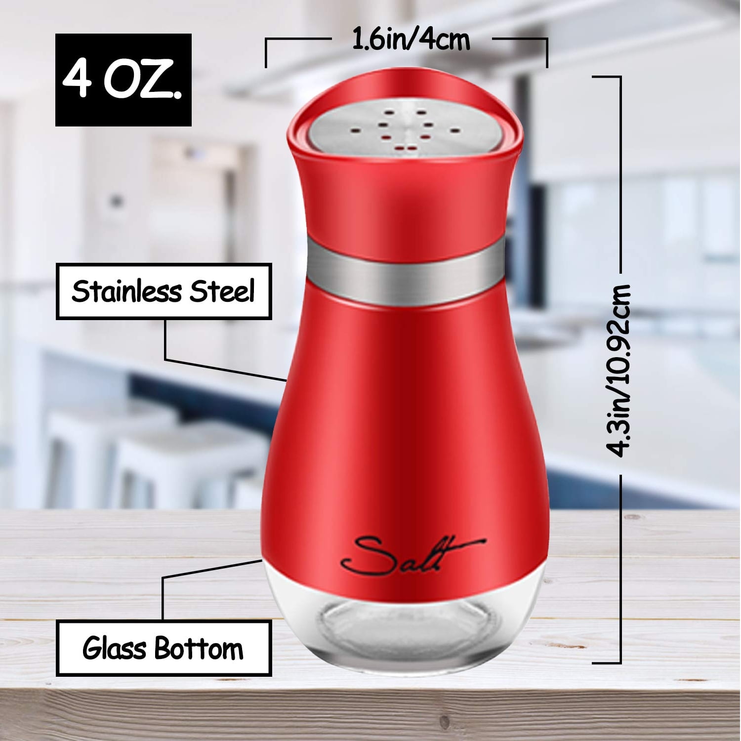 Howarmer Salt Pepper Shakers Stainless Steel Lid Refillable Glass   Dfd0c831 6f0d 4f2d 8419 B0072841e68d.3f9ae9d5ea4e3262cd4b01b3161e116e 