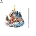 thumbnail image 4 of 2D Christmas Igloo Snow-House Car Pendant Acrylic Xmas Decor Tree ﻿ Hanging AU., 4 of 8