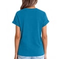 thumbnail image 5 of Lumtrix Womens Oversized T Shirts Summer Rolled Short Sleeve Tops Casual Loose Fit Basic Crew Neck Tees Royal Blue L, 5 of 6