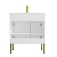 thumbnail image 6 of 30" Freestanding Bathroom Vanity with Sink & Mirror- Brush Gold Hardware - Matte White, 6 of 8