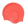 thumbnail image 2 of Sports Waterproof Swim Pool Cap Flexible Silicone Gel Ear Bathing Swimming Cap, 2 of 3