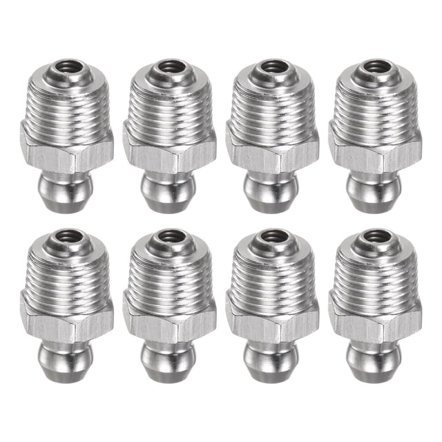 Unique Bargains 8 Pcs Raccord Droit en Acier Inoxydable 304 Filetage PT1/8 Pieds-28 Accessoires de Mamelon Hydraulique