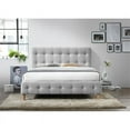 thumbnail image 4 of Omax Decor Hugo Wood & Fabric Upholstered Queen Platform Bed in Light Gray, 4 of 4