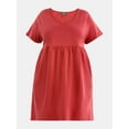 thumbnail image 4 of Terra & Sky Women's Plus Babydoll Knit Dress, Sizes 0X-5X, 4 of 4