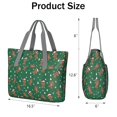 thumbnail image 3 of Tote Bag for Women - Green Christmas Gingerbread Man Pattern Shoulder Bag - Large Utility Work Duffle Bag with Zipper Handbag for Travel, Work, Sprots, 3 of 5