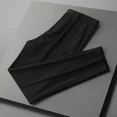 thumbnail image 3 of 9 Pantalones de traje masculino recortados con trenzas, ajustados, drapeados, elásticos, para verano, para hombre, sastrería social, elástica, para negocios, fluidos, formales, 3 of 5
