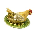 thumbnail image 4 of yuksok Chicken Trinket Box Jewelry Organizer 6.5x4.5cm for Birthday Gift Home Decor Green Base, 4 of 9