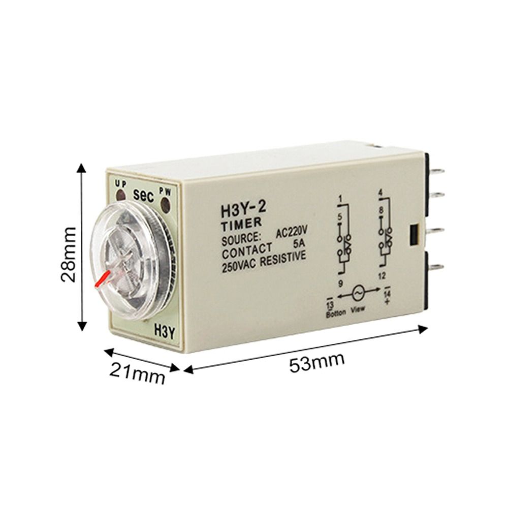 Small HY2NJ MY4NJ 14-pin 8-pin Power On Timer Switch Relay Module Delay Time Relay H3Y-4 H3Y-2 220V 10S H3Y-4 - image 4 of 8